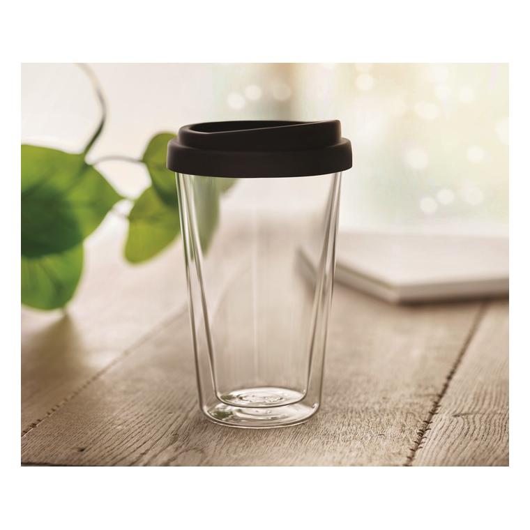 Pahar de borosilicat de 350ml BIELO TUMBLER Negru