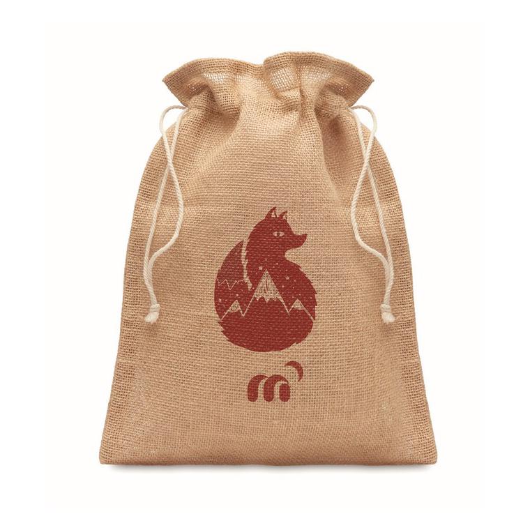 Săculeț cadouri de iută 14 x 22 cm JUTE SMALL Bej