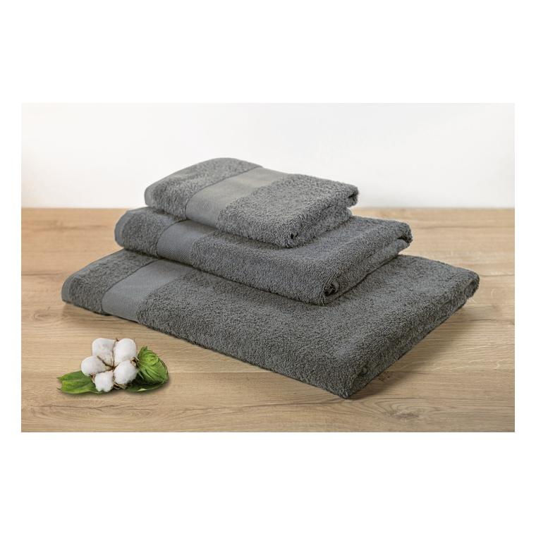 Prosop bumbac organic 100 x 50 cm TERRY Gri