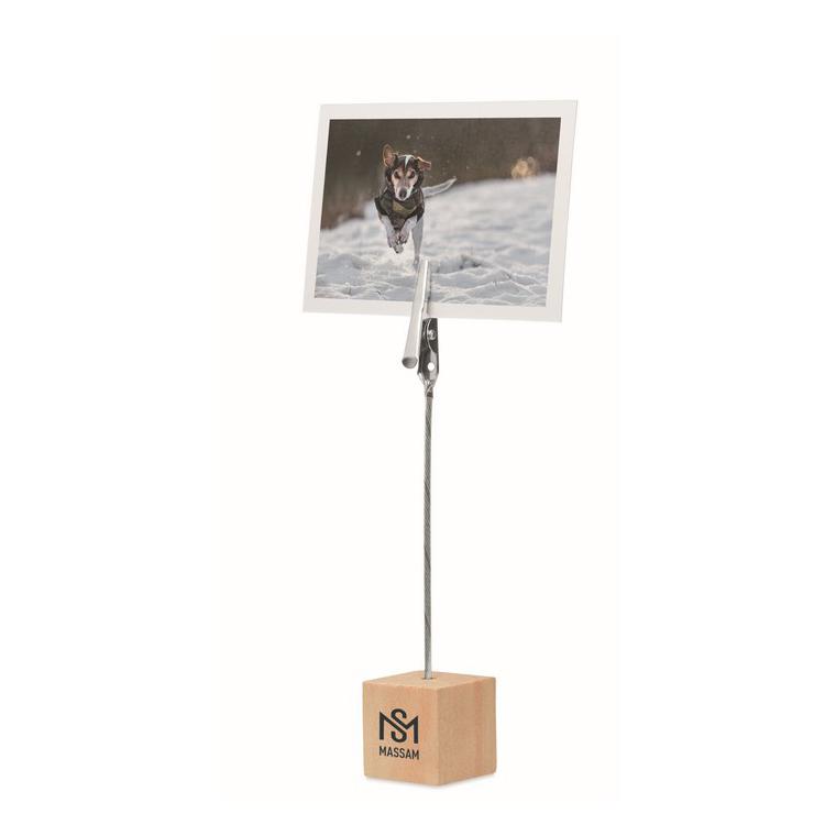 Suport de lemn cu clamă HELLO CLIP Natur