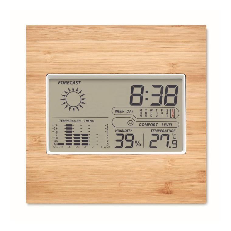 Stație meteo cu față de bambus TURKU Natur