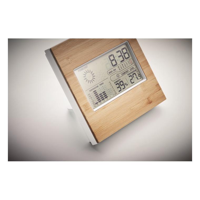 Stație meteo cu față de bambus TURKU Natur