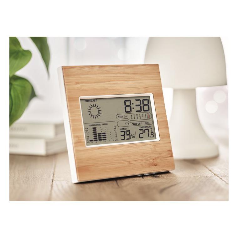 Stație meteo cu față de bambus TURKU Natur