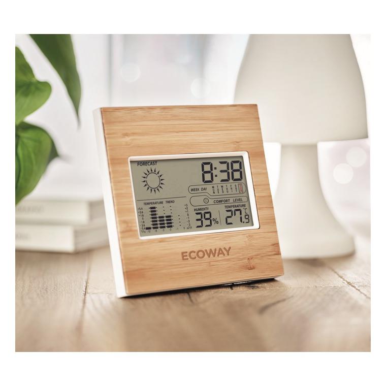 Stație meteo cu față de bambus TURKU Natur