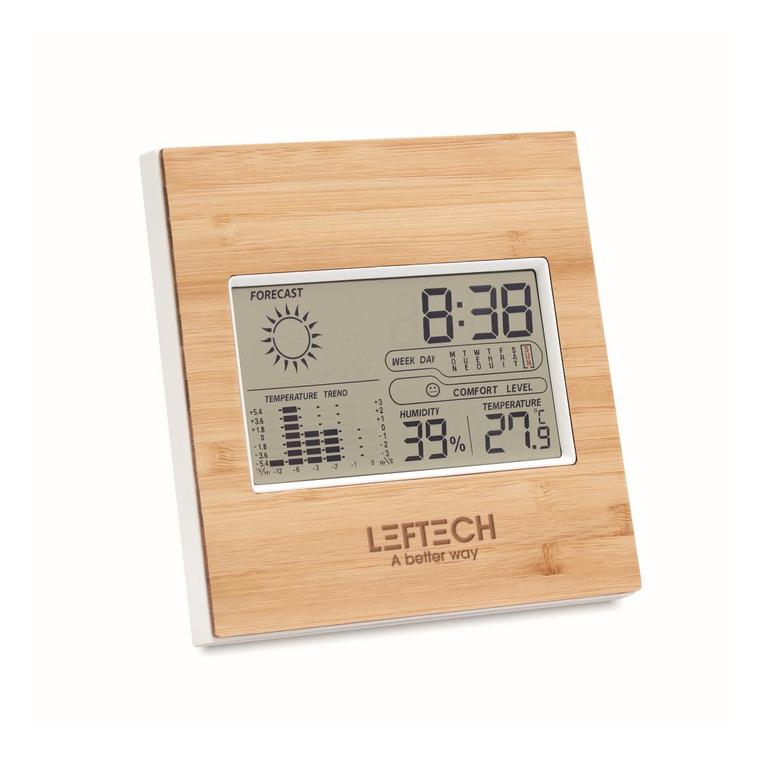 Stație meteo cu față de bambus TURKU Natur