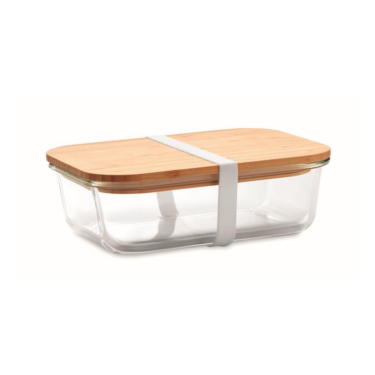 Cutie de prânz, sticlă/bambus TUNDRA LUNCHBOX Transparent