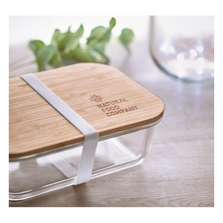 Cutie de prânz, sticlă/bambus TUNDRA LUNCHBOX Transparent