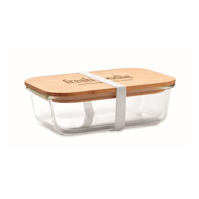 Cutie de prânz, sticlă/bambus TUNDRA LUNCHBOX Transparent
