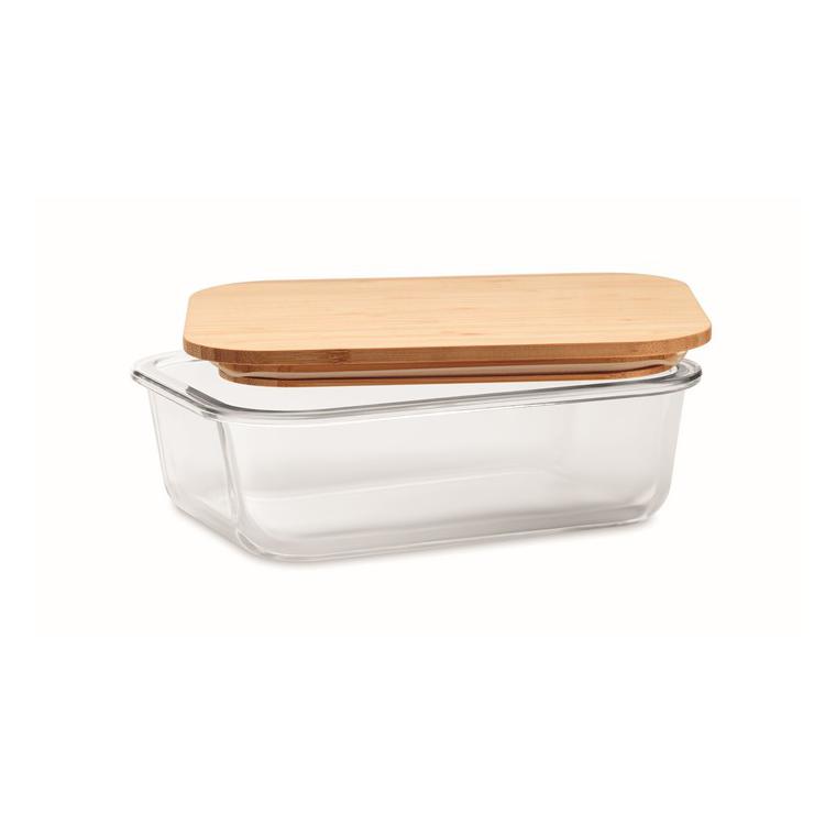 Cutie de prânz, sticlă/bambus TUNDRA LUNCHBOX Transparent