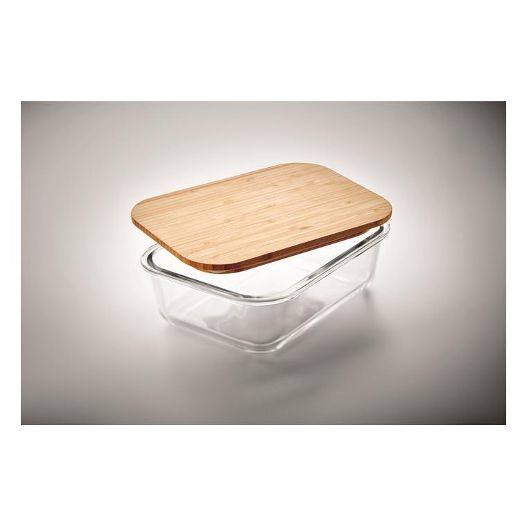 Cutie de prânz, sticlă/bambus TUNDRA LUNCHBOX Transparent
