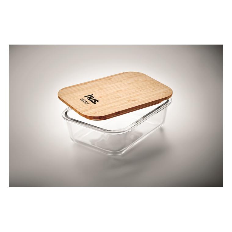 Cutie de prânz, sticlă/bambus TUNDRA LUNCHBOX Transparent