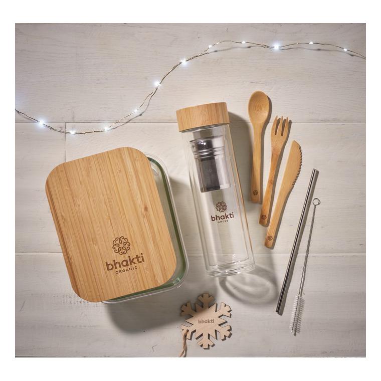 Cutie de prânz, sticlă/bambus TUNDRA LUNCHBOX Transparent