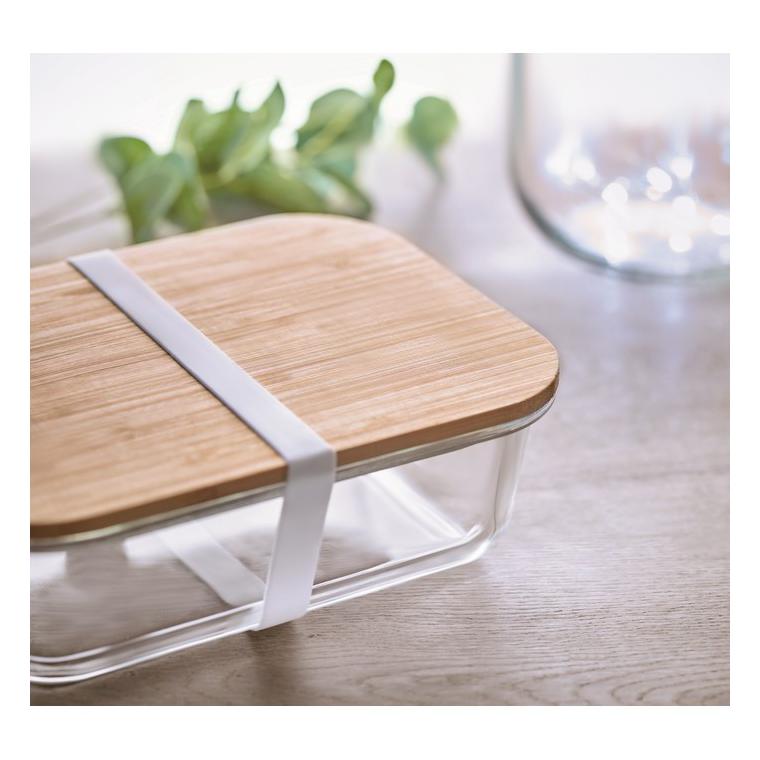 Cutie de prânz, sticlă/bambus TUNDRA LUNCHBOX Transparent