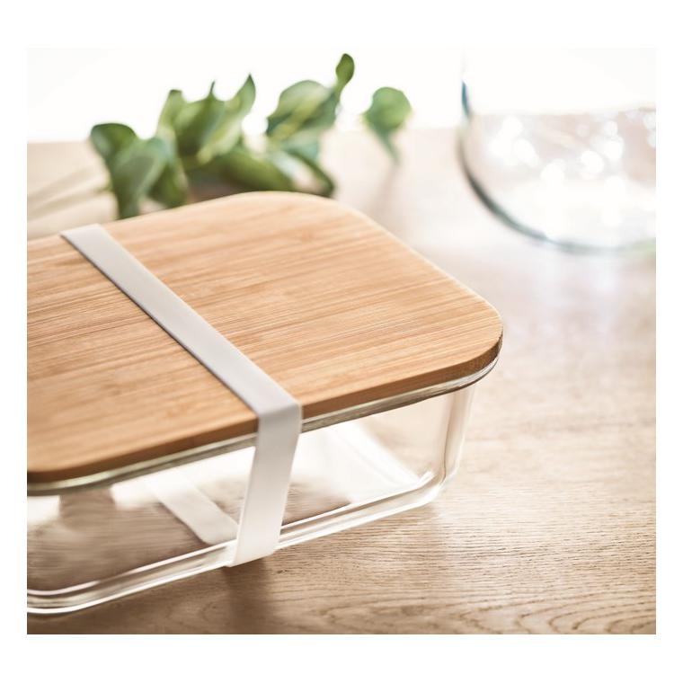 Cutie de prânz, sticlă/bambus TUNDRA LUNCHBOX Transparent