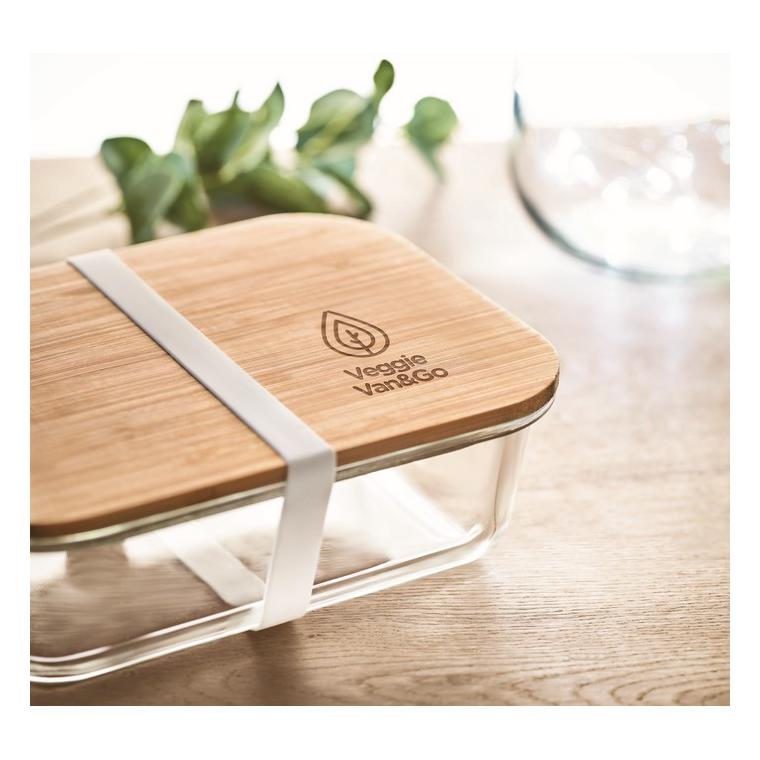 Cutie de prânz, sticlă/bambus TUNDRA LUNCHBOX Transparent