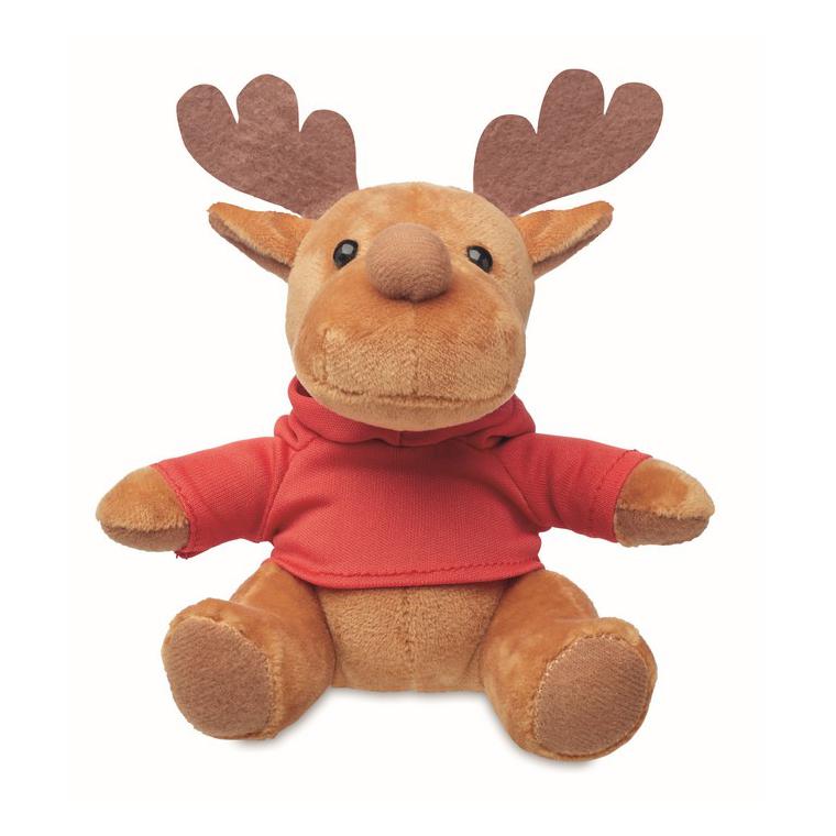 Ren de pluș cu glugă RUDOLPH Roșu