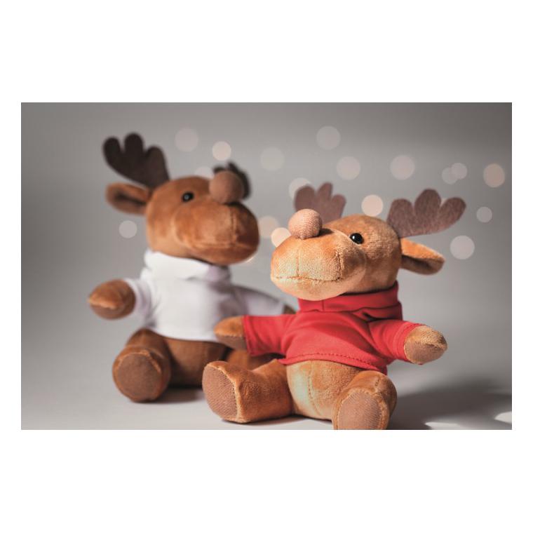 Ren de pluș cu glugă RUDOLPH Roșu