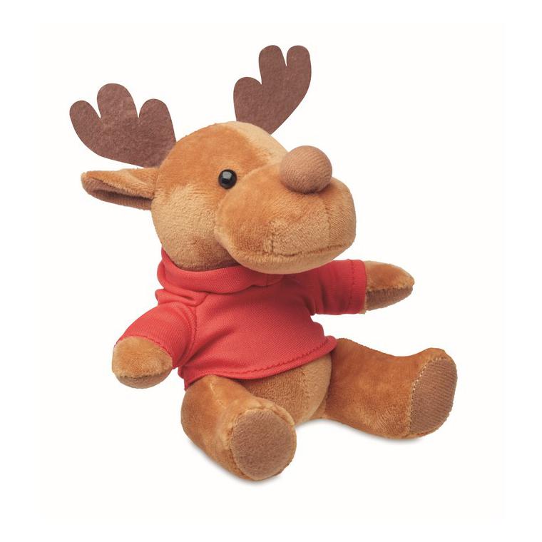 Ren de pluș cu glugă RUDOLPH Roșu