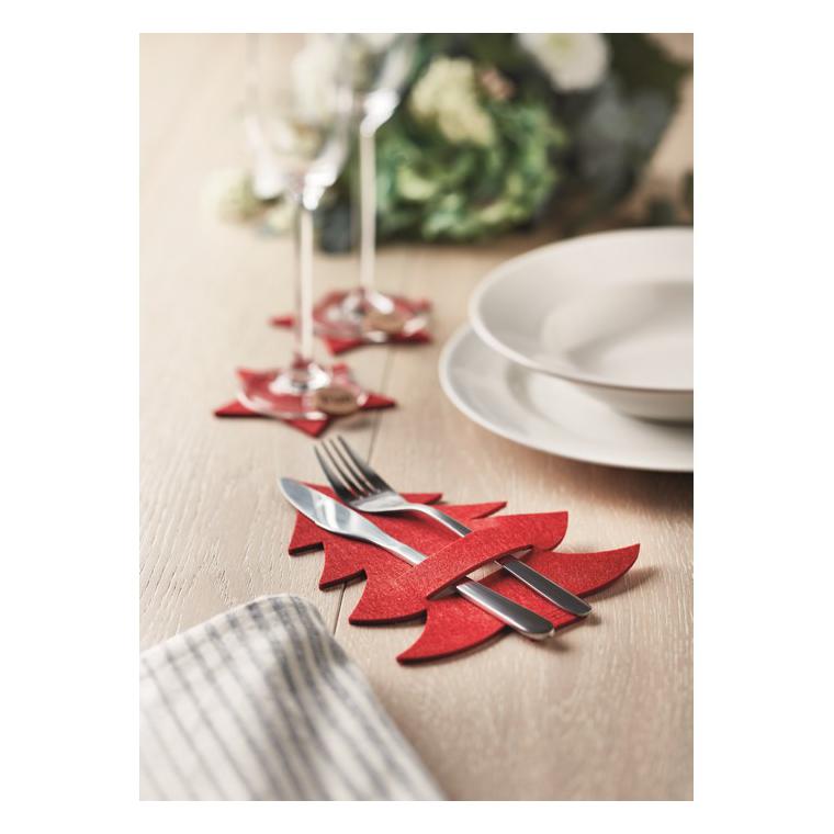 Suport tacâmuri pâslă RPET TREESGUARD Roșu