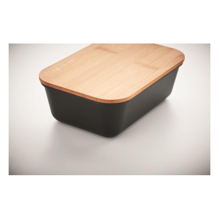 Cutie prânz, capac din bambus THURSDAY Negru