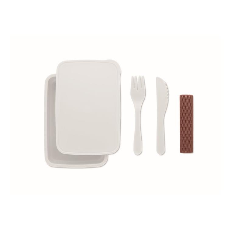 Cutie de prânz cu tacâmuri SUNDAY Alb