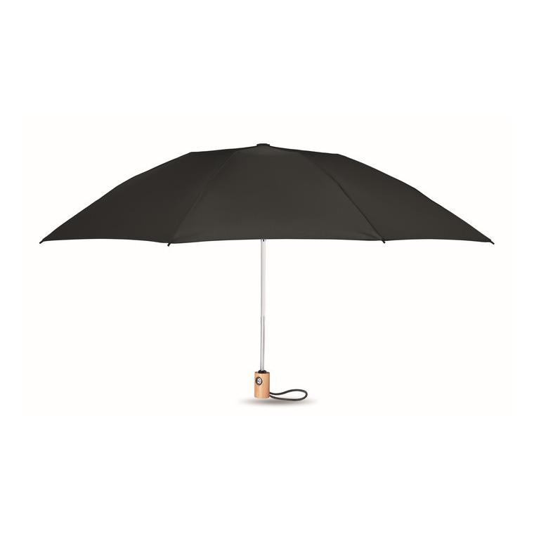 Umbrelă 190T RPET 23 inch LEEDS Negru