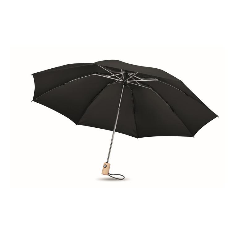 Umbrelă 190T RPET 23 inch LEEDS Negru