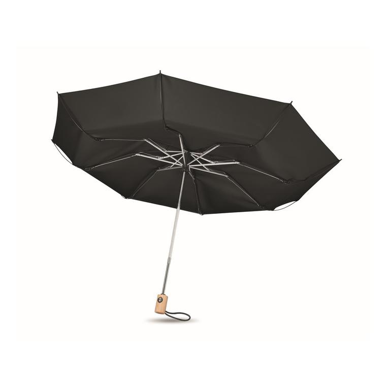 Umbrelă 190T RPET 23 inch LEEDS Negru
