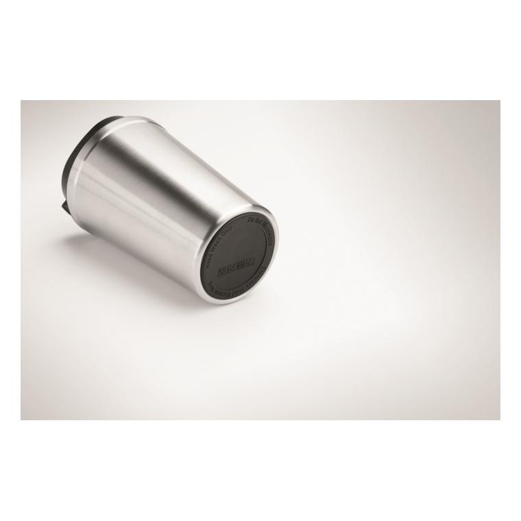 Pahar cu perete dublu 350 ml BRACE Argintiu mat