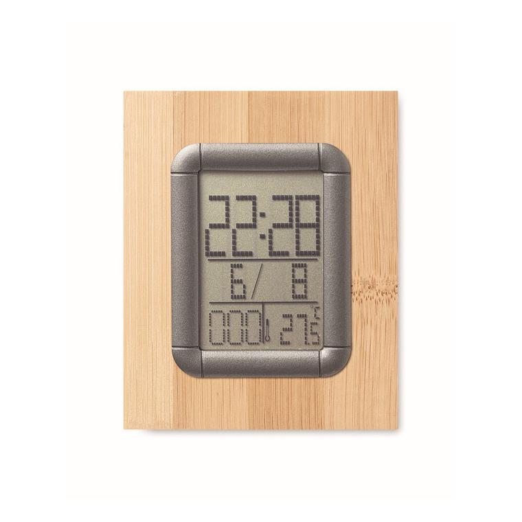 Suport din bambus și ceas LCD MANILA Natur