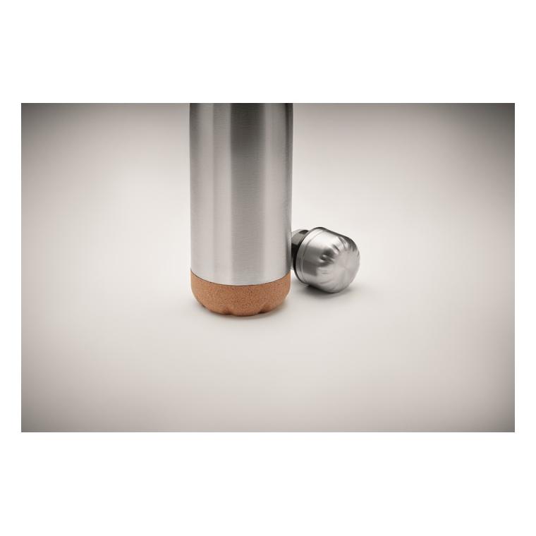 Sticlă cu perete dublu 500 ml ASPEN CORK Argintiu mat