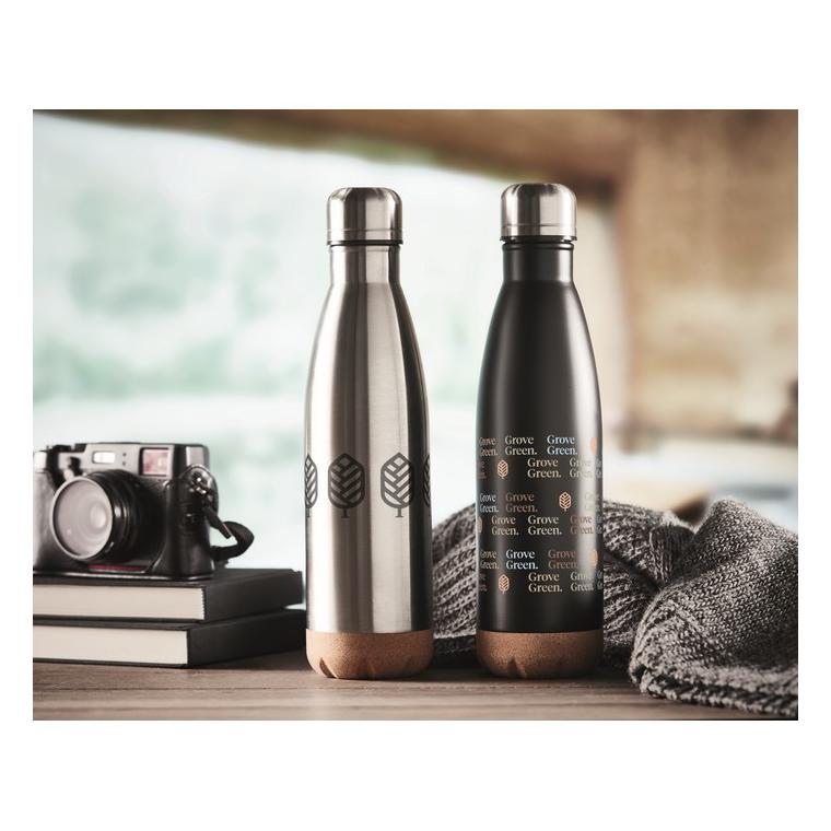 Sticlă cu perete dublu 500 ml ASPEN CORK Argintiu mat