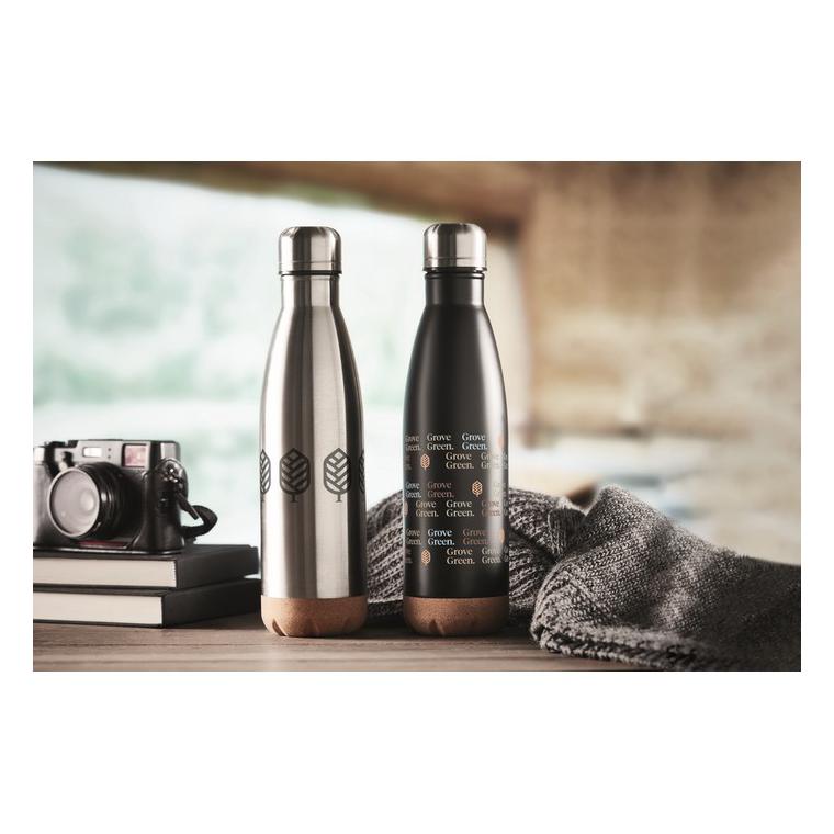 Sticlă cu perete dublu 500 ml ASPEN CORK Argintiu mat