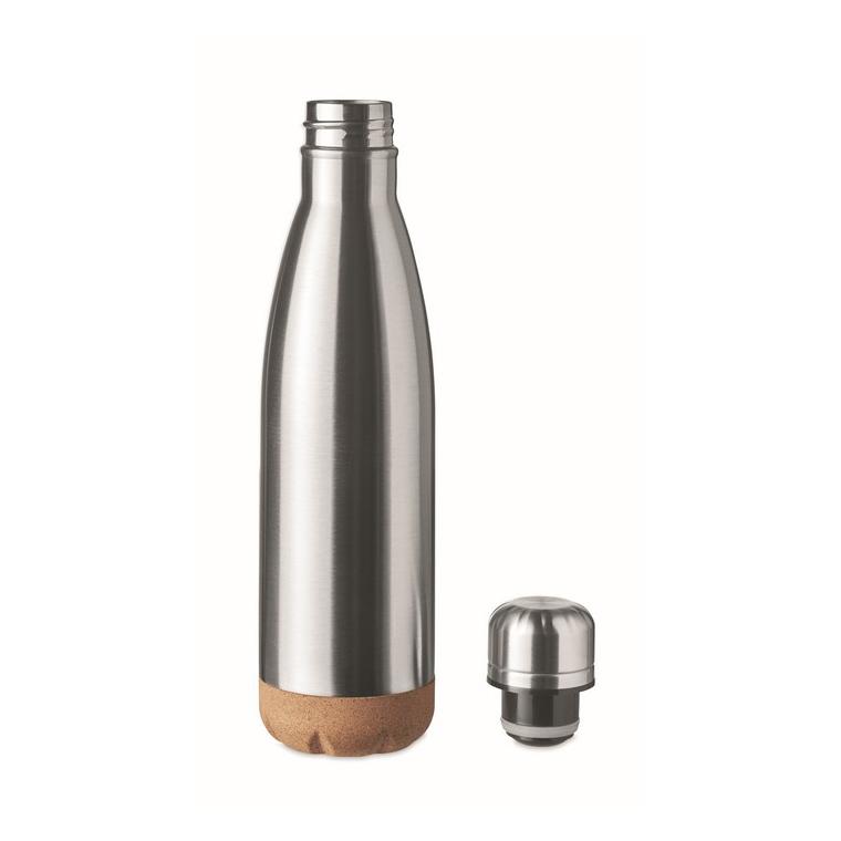 Sticlă cu perete dublu 500 ml ASPEN CORK Argintiu mat