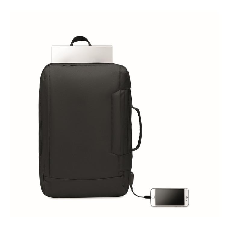 Rucsac laptop din 300D RPET SINGAPORE Negru
