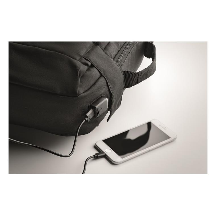 Rucsac laptop din 300D RPET SINGAPORE Negru