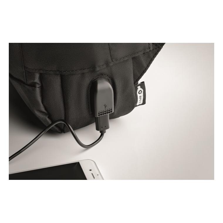 Rucsac laptop din 300D RPET SINGAPORE Negru