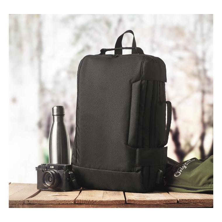Rucsac laptop din 300D RPET SINGAPORE Negru