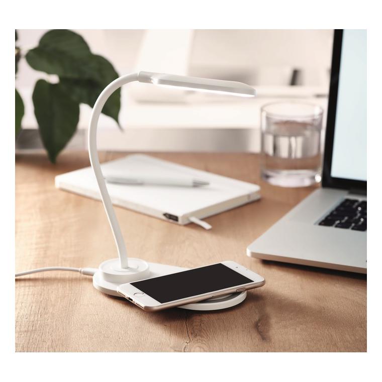 Lampă de birou și încărcător SATURN Alb