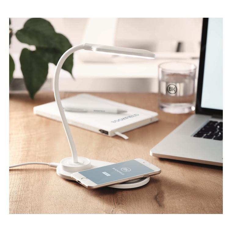 Lampă de birou și încărcător SATURN Alb