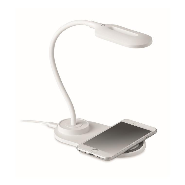 Lampă de birou și încărcător SATURN Alb