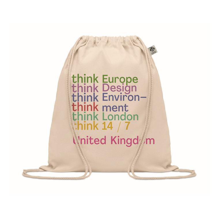 Rucsac cu cordon din bumbac YUKI Bej