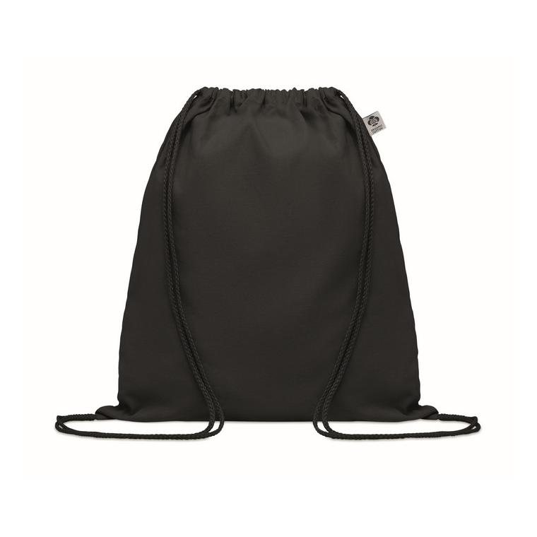 Rucsac cu cordon din bumbac YUKI COLOUR Negru