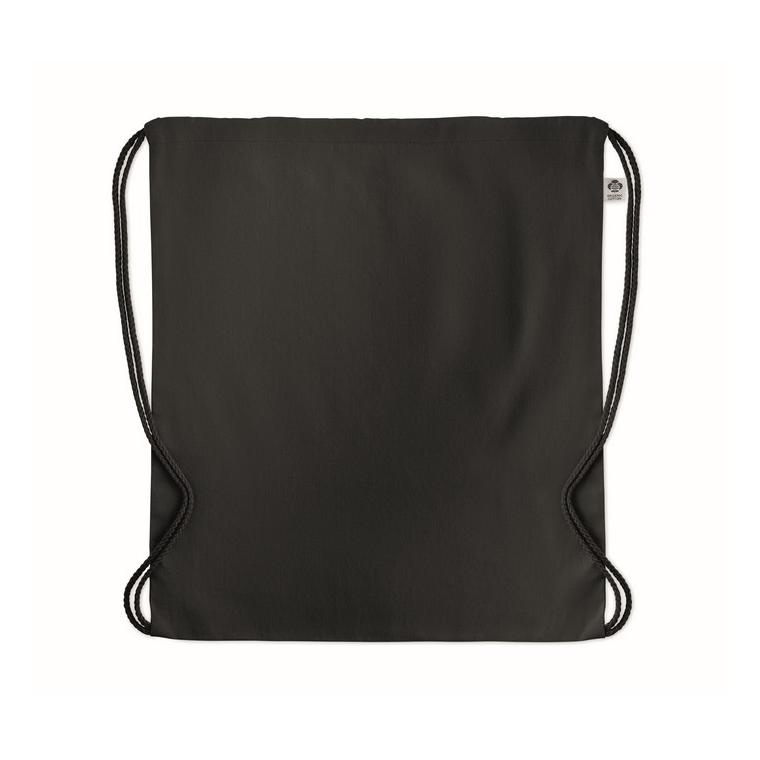 Rucsac cu cordon din bumbac YUKI COLOUR Negru
