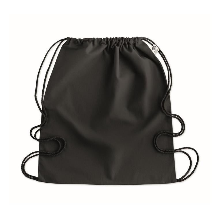 Rucsac cu cordon din bumbac YUKI COLOUR Negru