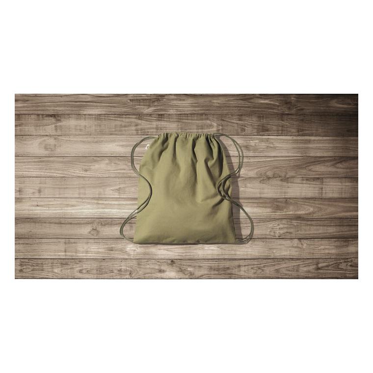 Rucsac cu cordon din bumbac YUKI COLOUR Verde