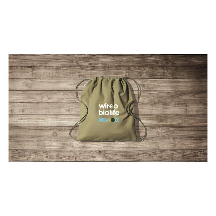 Rucsac cu cordon din bumbac YUKI COLOUR Verde