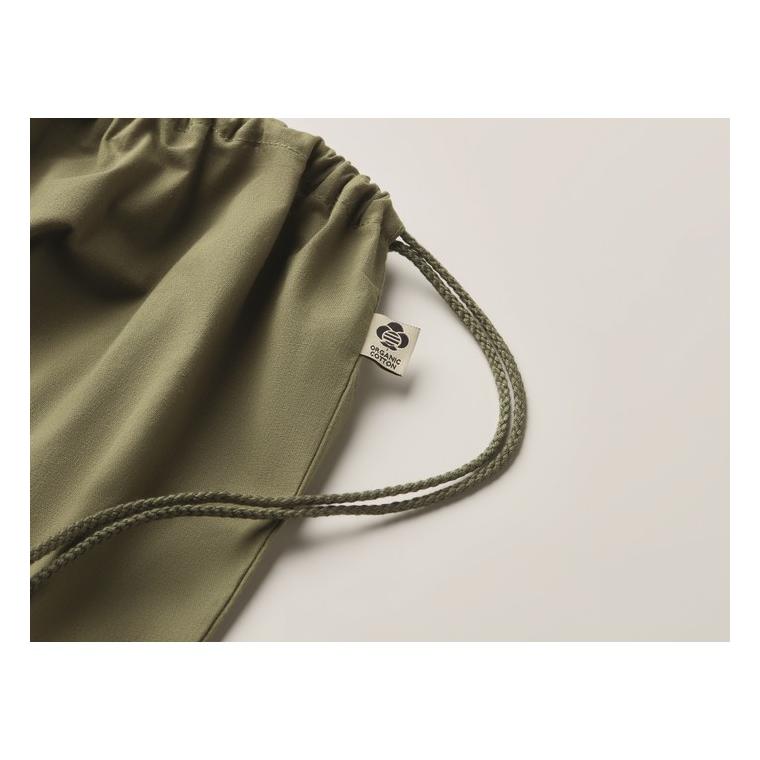 Rucsac cu cordon din bumbac YUKI COLOUR Verde