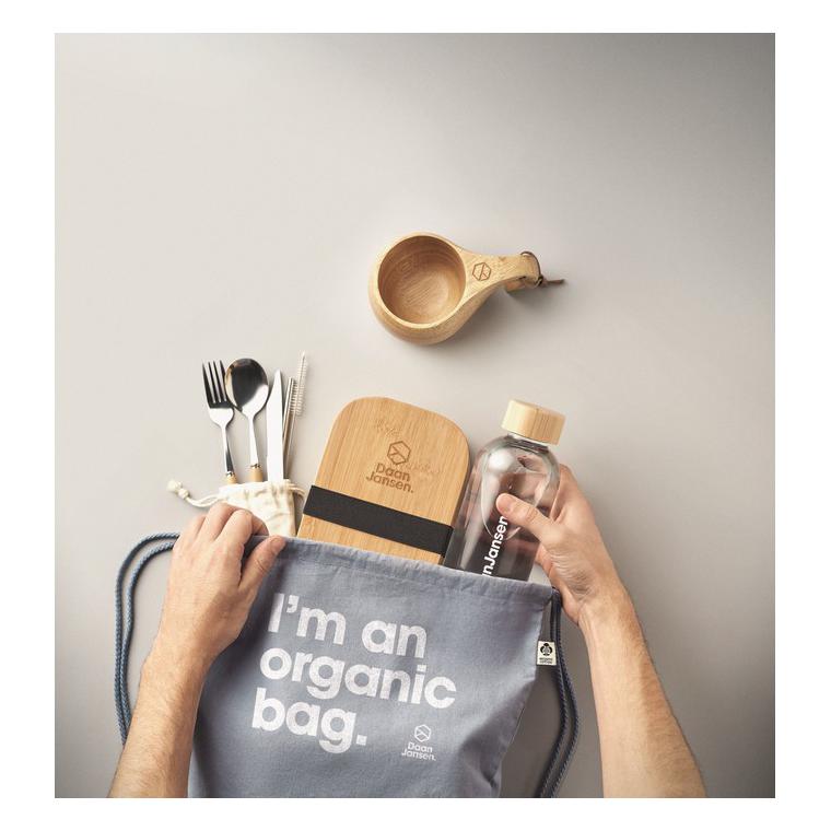 Rucsac cu cordon din bumbac YUKI COLOUR Albastru deschis