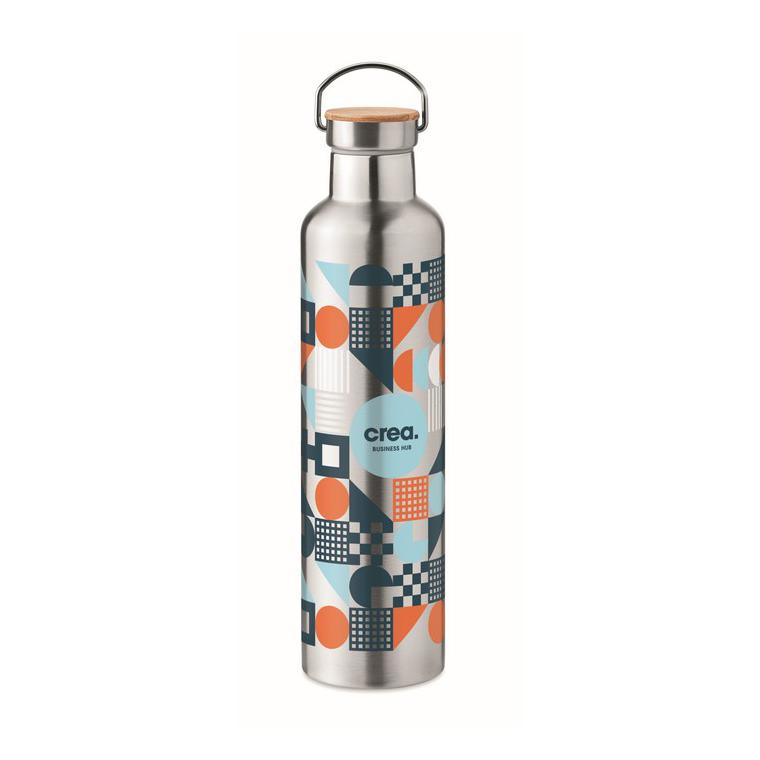 Termos cu perete dublu 1L HELSINKI LARGE Argintiu mat